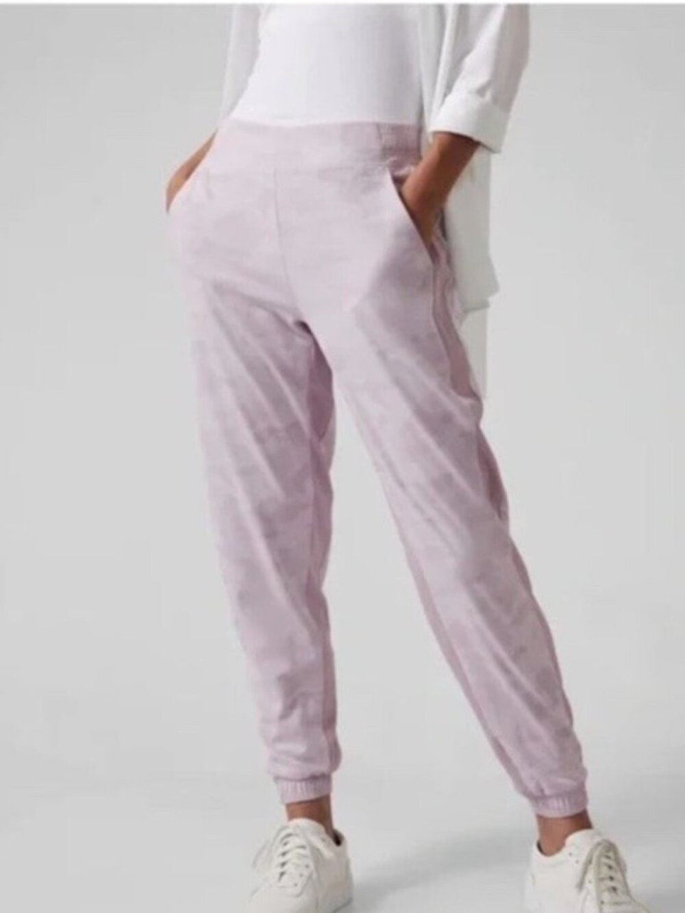 NWT Athleta Brooklyn Lined Camo Jogger 12 Shasta Purple Ribbed